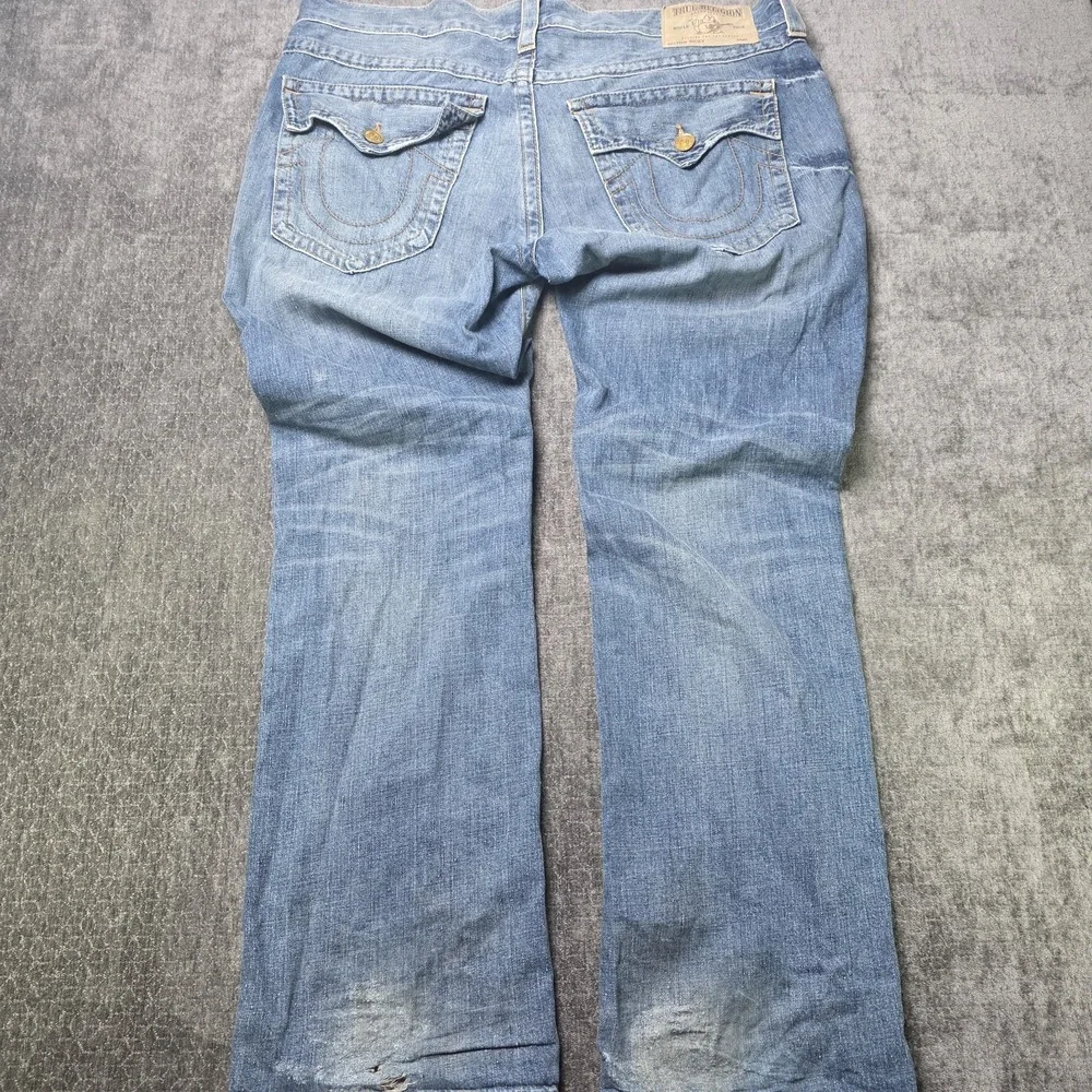 True Religion Jeans Ricky Baggy Flap Pocket Mens 38 Fits 41x35 USA Distressed